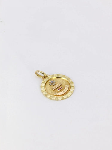 Pendentif AUGIS - Médaille Amour en or-  Plus qu’hier moins que demain 58 Facettes J249