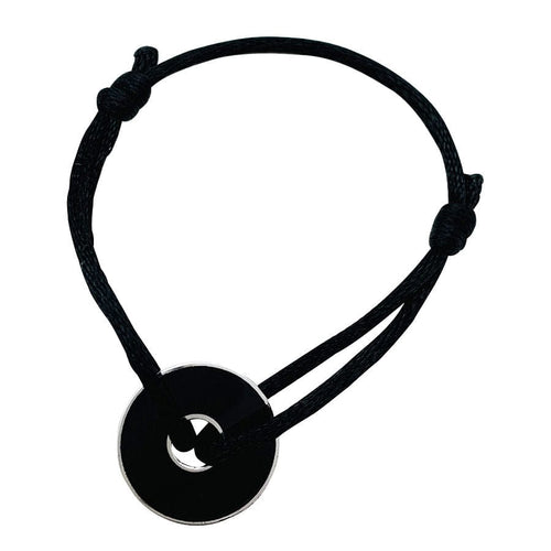 Bracelet Bracelet Dinh Van "Disque Pi" en argent et onyx. 58 Facettes 31053