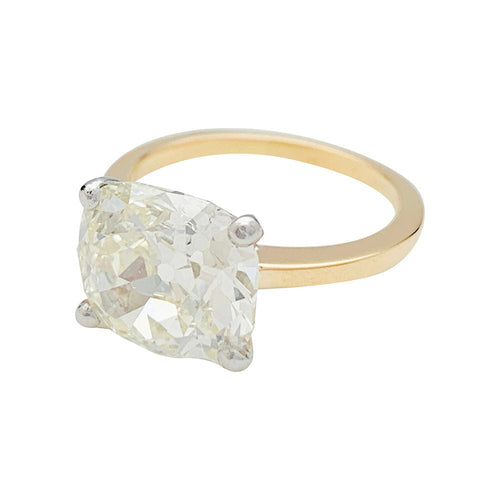 Bague 54.5 Bague diamant 5,97 carats, or et platine. 58 Facettes 31129