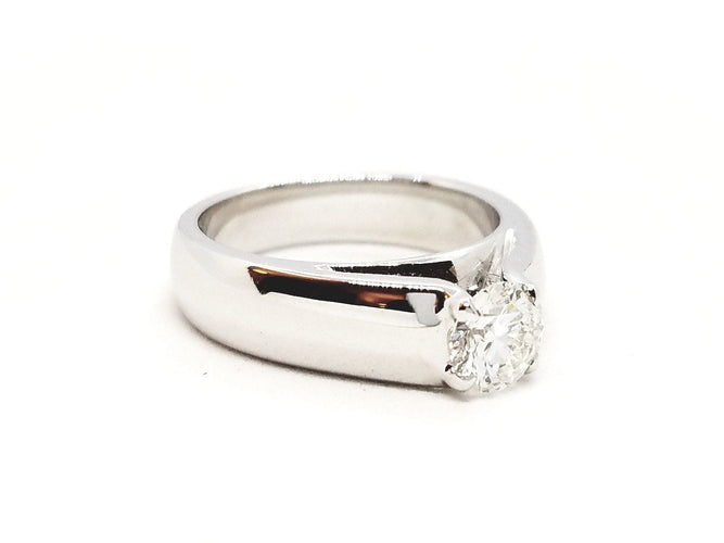 Bague 54 Bague Solitaire Or blanc Diamant 58 Facettes 578738RV