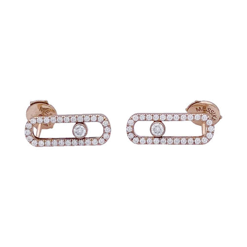 Boucles d'oreilles Boucles d'oreilles Messika "Move Uno Pavées", or rose, diamants. 58 Facettes 33484