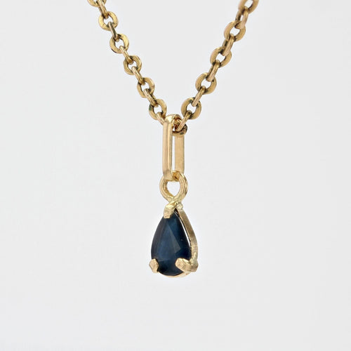 Collier Pendentif or jaune saphir poire 58 Facettes 15-424A