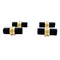 Boutons de manchette Manchette Poiray or jaune et onyx. 58 Facettes 33161