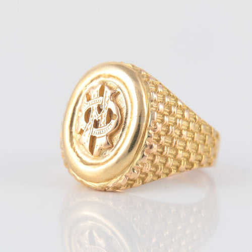 Bague 47 Chevalière en or jaune 58 Facettes P5L17