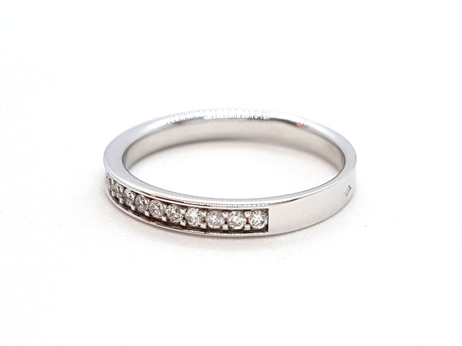 Bague 54 Bague Alliance Or blanc Diamant 58 Facettes 06350CD