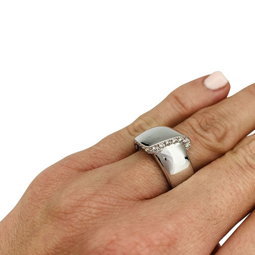 Bague 54 Bague Fred "Ruban" or blanc et diamants. 58 Facettes 30911
