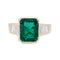 Bague 56 Bague, or jaune, émeraude et diamants. 58 Facettes 33327