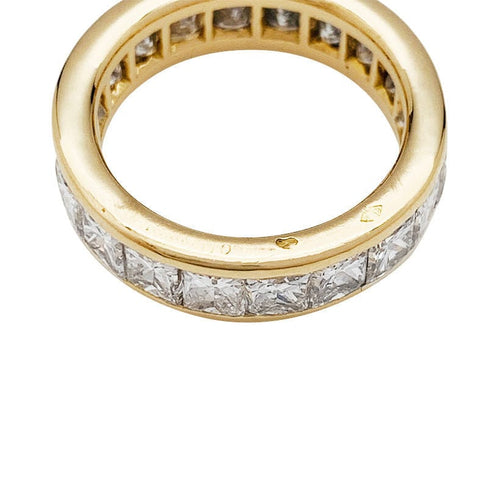 Bague 53 Bague O.J.Perrin or jaune, diamants princesses. 58 Facettes 30859