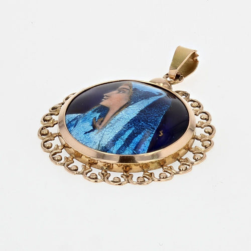 Pendentif Pendentif vintage émail de Limoges et or 58 Facettes 19-228