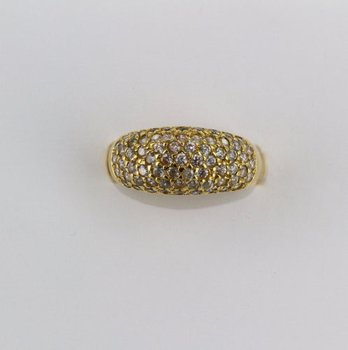 Bague Bague boule pavage en or jaune 58 Facettes