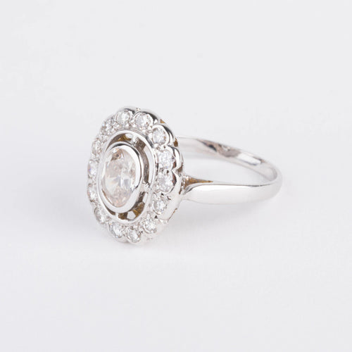 Bague Bague marguerite en or gris et diamant 58 Facettes 0