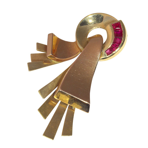 Broche Broche or, rubis 58 Facettes 12005-0030