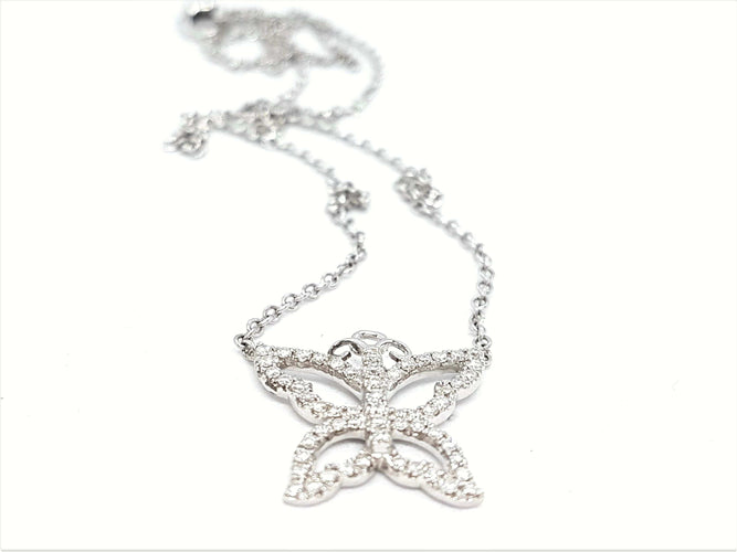 Collier Collier Or blanc Diamant 58 Facettes 06234CD