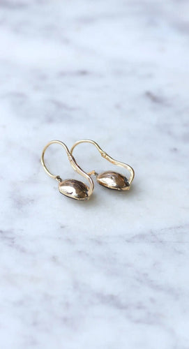 Boucles d'oreilles Dormeuses gouttes de grenat or rose 58 Facettes