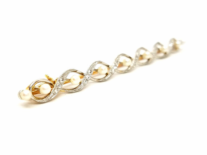 Broche Broche Art déco Or rose Perle 58 Facettes 00802CN