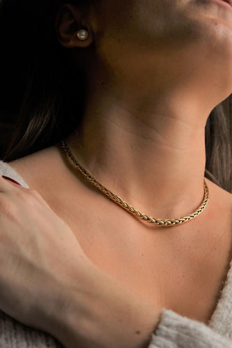 Collier Caplain Saint André Collier Maille palmier Or jaune Saphir 58 Facettes 1913087CN