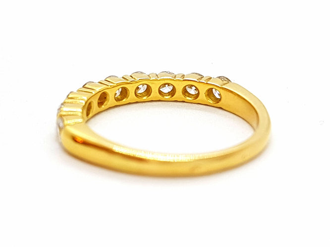 Bague 56 Bague Demie alliance Or jaune Diamant 58 Facettes 06359CD