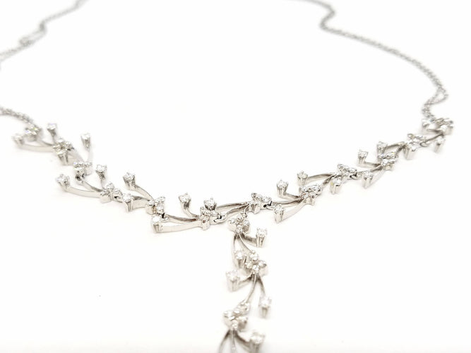 Collier Collier Or blanc Diamant 58 Facettes 06599CD