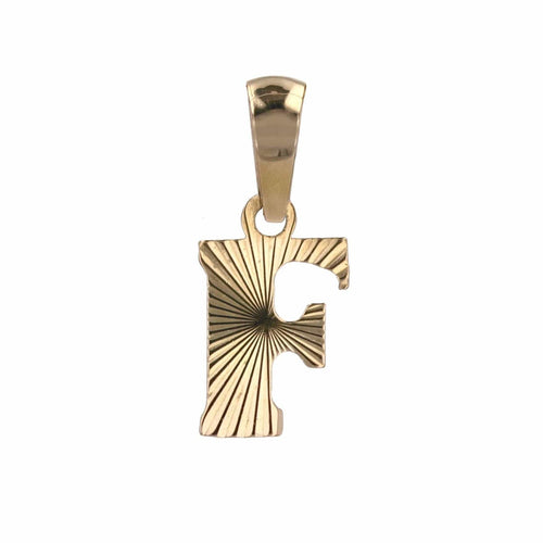 Pendentif Breloque or jaune lettre F 58 Facettes CVP98