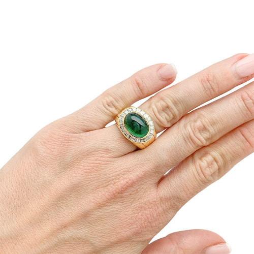 Bague 56 Bague Hammerman Brothers, émeraude, diamants. 58 Facettes 31430