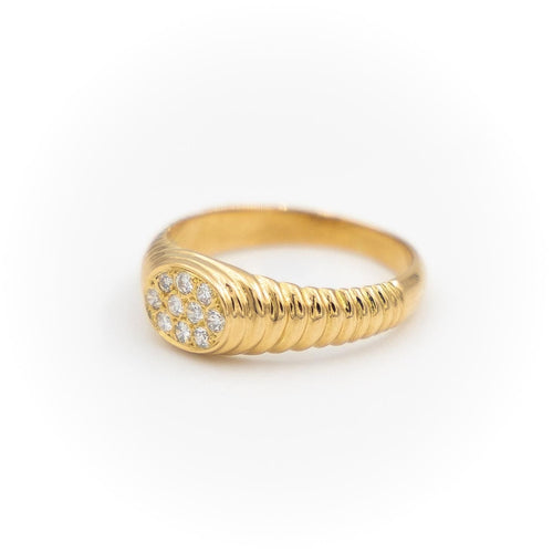 Bague 47 Bague Chevalière Or jaune Diamant 58 Facettes 1875615CN