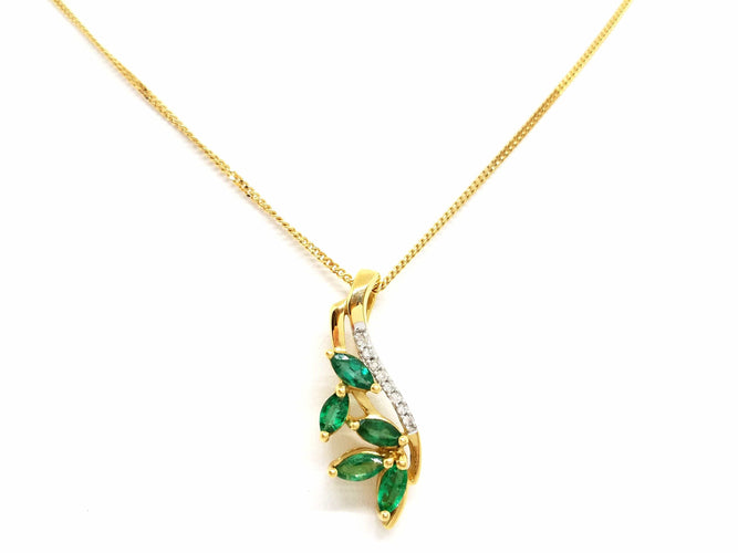 Collier Collier Chaîne + pendentif Or jaune Emeraude 58 Facettes 06591CD
