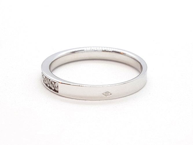 Bague 54 Bague Alliance Or blanc Diamant 58 Facettes 06350CD