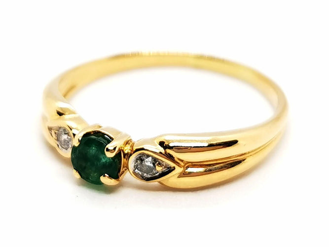 Bague 57 Bague Or jaune Emeraude 58 Facettes 1883926CN