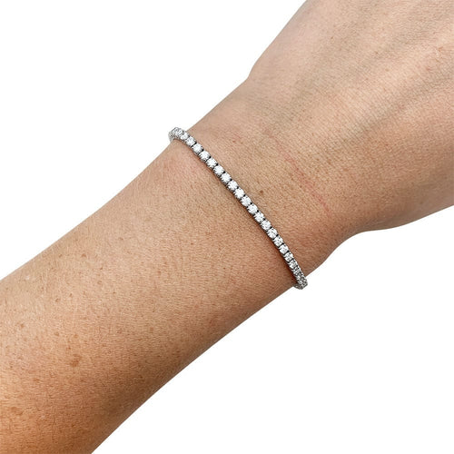 Bracelet Bracelet ligne "Tennis", or blanc, diamants. 58 Facettes 30788