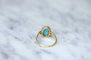 Bague Bague marguerite turquoise diamants 58 Facettes