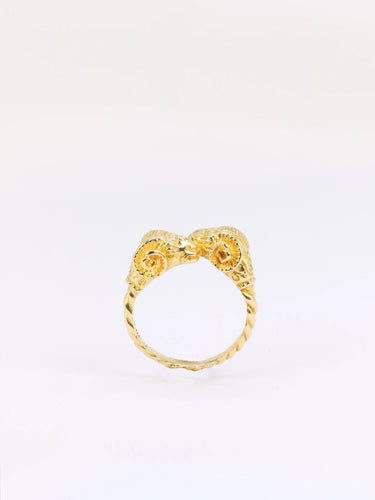 Bague 47 Bague LALAOUNIS tête de béliers Or jaune 58 Facettes 733