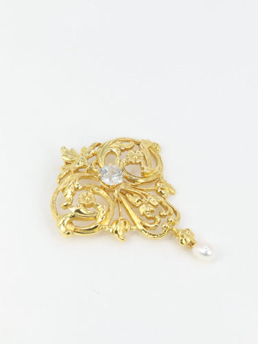 Pendentif Pendentif Art Nouveau diamant & perle 58 Facettes 710