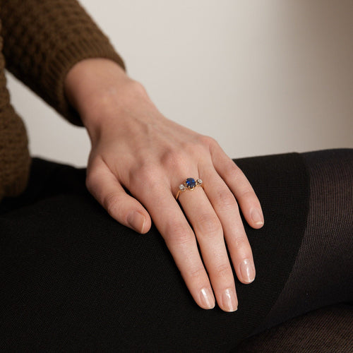 Bague 53 Bague Trilogie Saphir Diamants 58 Facettes