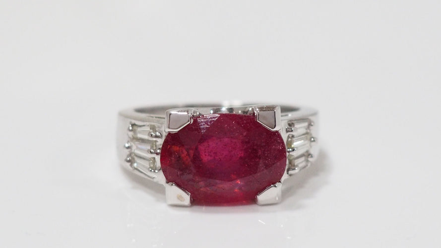 Bague 55.5 Bague en Or Blanc Rubis & Diamants 58 Facettes 31317