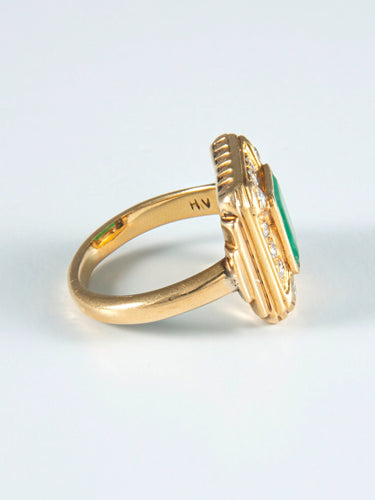 Bague 55 Bague Emeraude et Diamants 58 Facettes