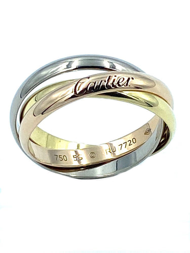 Bague Cartier. Collection Trinity, alliance 3 ors PM 58 Facettes