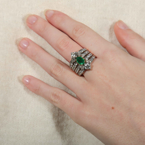 Bague 55 Bague Emeraude Diamants 58 Facettes 8392