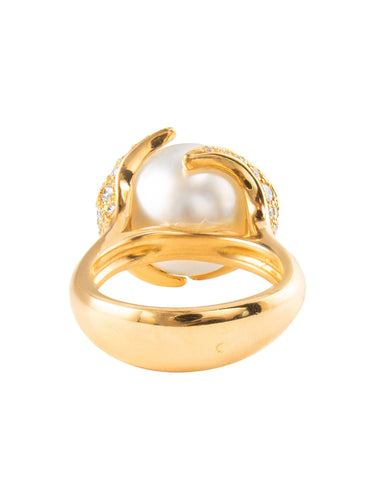 Bague Bague Perle des Mers du Sud et diamants 58 Facettes HS2865