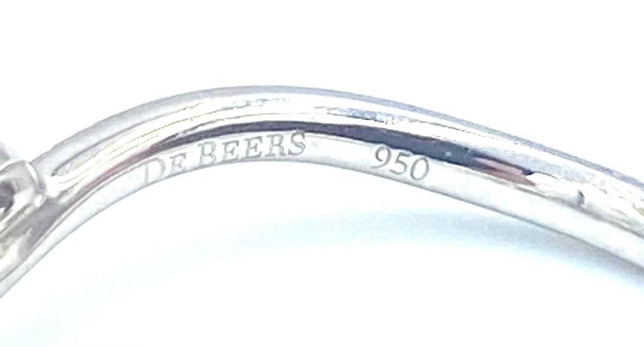 Bague 52 Solitaire De Beers platine et diamants dont 1.01GIA 58 Facettes