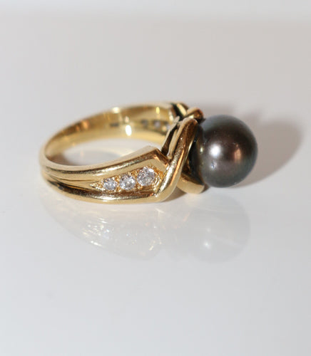 Bague 53 Bague Perle De Tahiti Et Diamants 58 Facettes 502