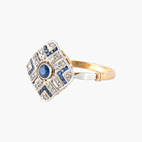 Bague 53 Bague Losange Saphirs Diamants 58 Facettes