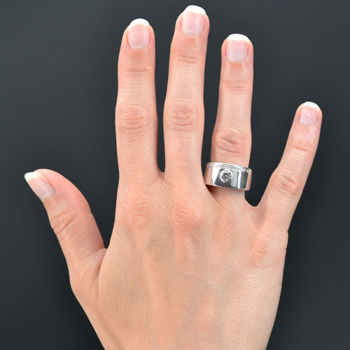 Bague 50 Bague or blanc diamants moderne 58 Facettes 22-242