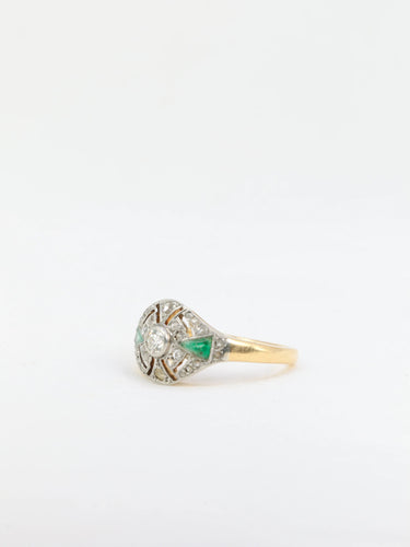 Bague Bague Art Déco Diamants et Emeraudes 58 Facettes 118