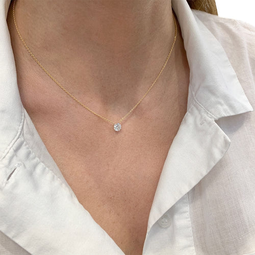 Collier Collier solitaire, or jaune et blanc. 58 Facettes 31949