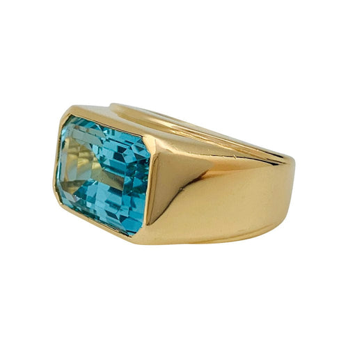 Bague 52 Bague Fred or jaune et topaze bleue. 58 Facettes 31359