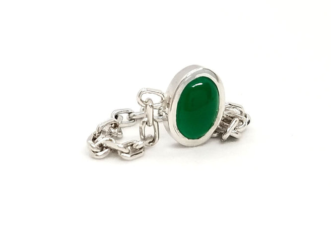 Bague 55 Bague Chaînette Or blanc Agate 58 Facettes 843307CD