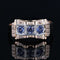 Bague 63 Bague ancienne rétro 3 saphirs 58 Facettes 17-337C