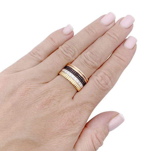 Bague 56 Bague Boucheron, "Quatre Classique Large", trois ors et diamants 58 Facettes 33407