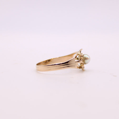 Bague Bague Marguerite, or jaune, perle 58 Facettes
