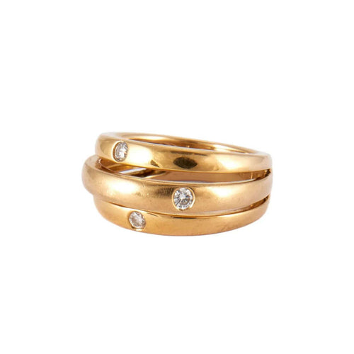 Bague BAGUE TROIS ANNEAUX OR & DIAMANTS 58 Facettes BO/230009 NSS